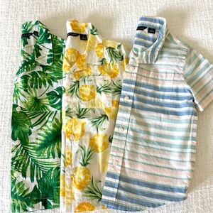 Janie and Jack Tropical Button Down Shirts - Green, Yellow, Blue